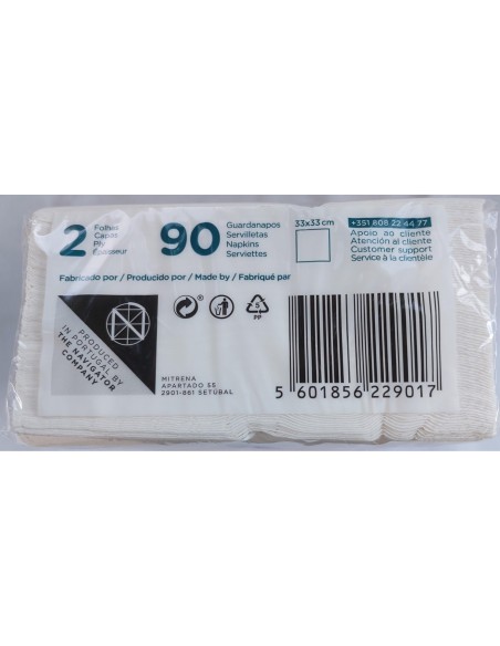 SERVILLETA CELULOSA AMOOS 33X33 CM 2 CAPAS PAQUETE 100 UDS.T622004