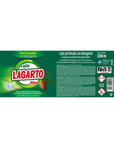 LEJIA CON DETERGENTE LAGARTO PINO BOTELLA DE 1,5 L