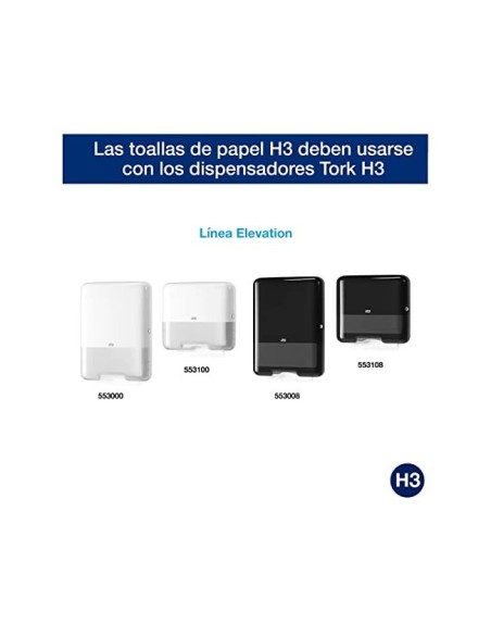 TOALLA PAPEL ENGARZADA 2 CAPAS 13X11,5 CM 250UD.PARA DISPENSADOR H3