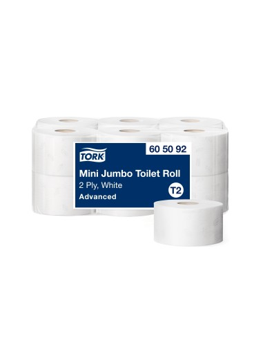 PAPEL HIGIENICO MINI JUMBO 2 CAPAS 160 MT PARA DISPENSADOR T2