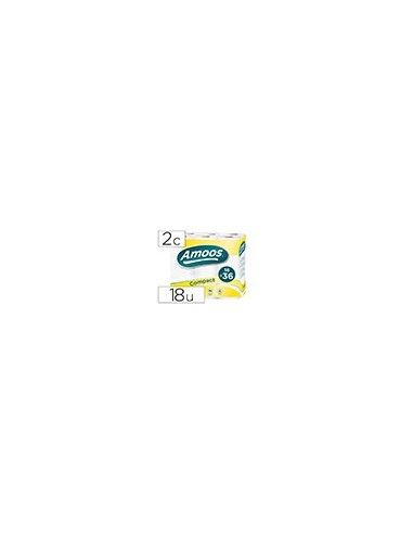 PAPEL HIGIENICO AMOOS DOBLE 2 CAPAS 120MM.X90MM.ALTO 18 ROLL.H623010