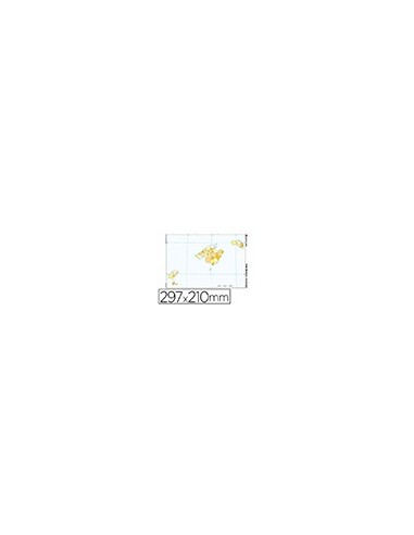 MAPA MUDO COLOR DIN A4 ISLAS BALEARES POLITICO