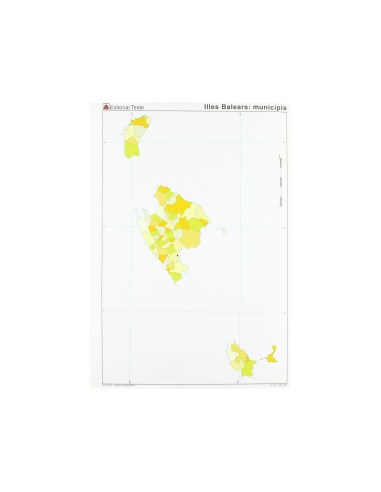 MAPA MUDO COLOR DIN A4 ISLAS BALEARES POLITICO