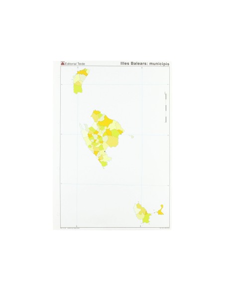 MAPA MUDO COLOR DIN A4 ISLAS BALEARES POLITICO