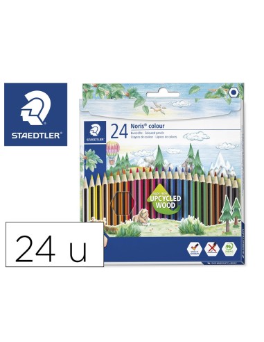 LAPICES COLORES STAEDTLER WOPEX ECO 24 COLORES EN CAJA CARTON 185 C24