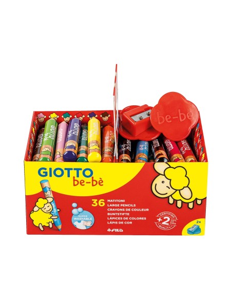 LAPICES COLORES GIOTTO BEBE SUPER SCHOOLPACK 36UD.+3 SACAPUNTAS