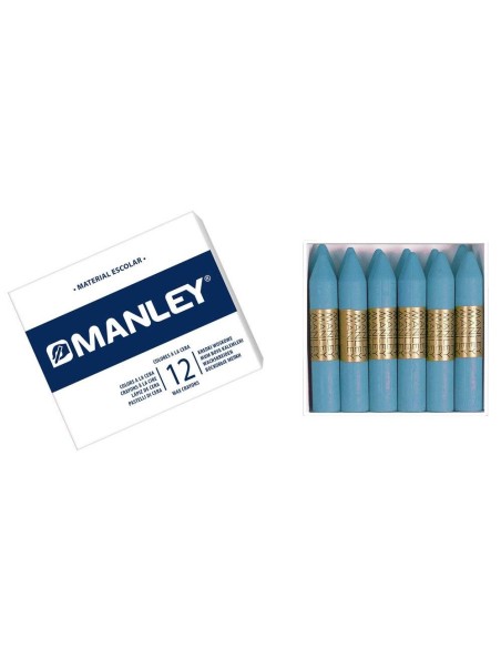 LAPICES DE CERA MANLEY UNICOLOR CELESTE CLARO CAJA DE 12 N.41