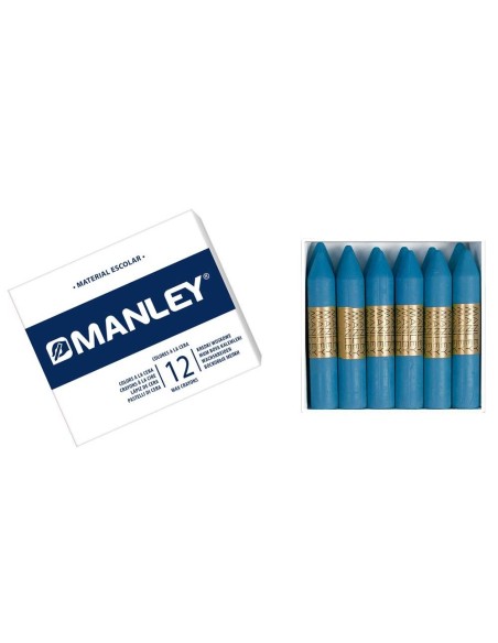 LAPICES CERA MANLEY UNICOLOR AZUL COBALTO Nº 20 CAJA 12