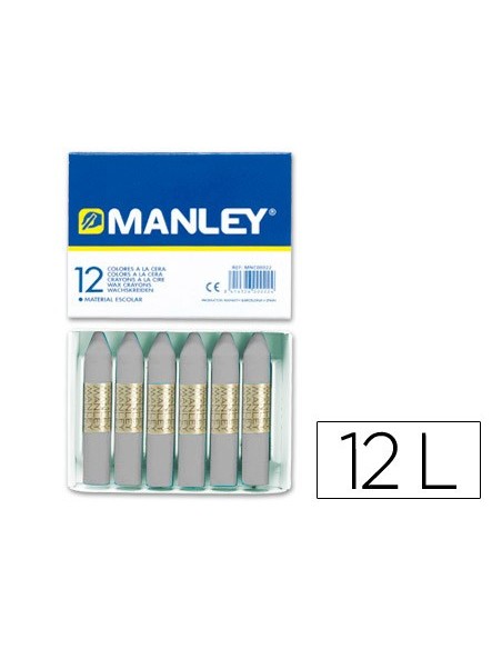 LAPICES CERA MANLEY UNICOLOR GRIS Nº 72 CAJA 12