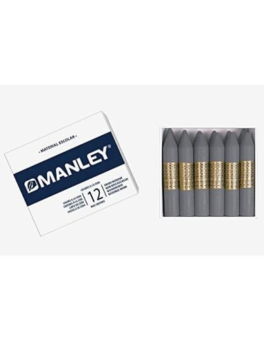 LAPICES CERA MANLEY UNICOLOR GRIS Nº 72 CAJA 12