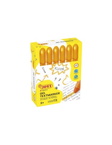 MARCADOR DE CERA GEL JOVI FLUORESCENTE NARANJA CAJA DE 12 UD.
