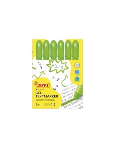 MARCADOR CERA GEL JOVI FLUORESCENTE VE. CAJA 12 UD.