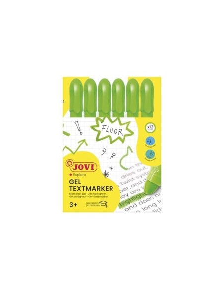 MARCADOR CERA GEL JOVI FLUORESCENTE VE. CAJA 12 UD.