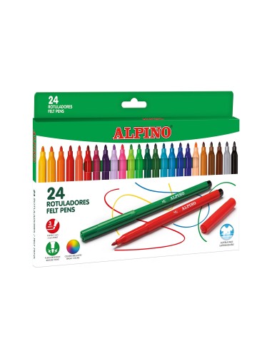 ROTULADOR ALPINO STANDARD CAJA DE 24 COLORES AR001003