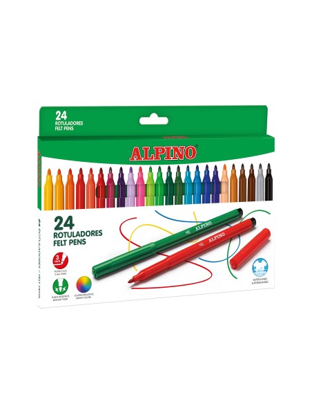 ROTULADOR ALPINO STANDARD CAJA DE 24 COLORES AR001003