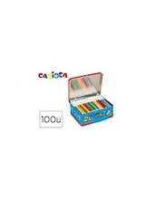 ROTULADOR CARIOCA KIT CAJA METALICA 100U.SURTIDAS + ALBUM COLOREAR 2