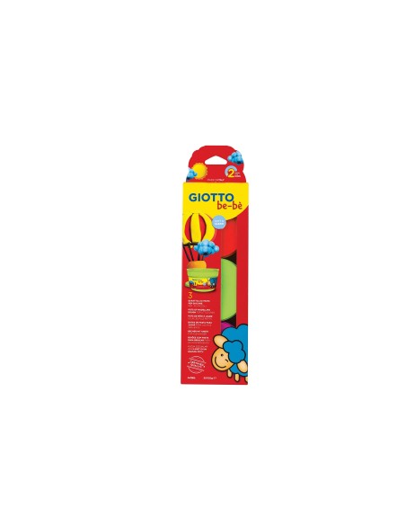 PASTA MODELAR GIOTTO BEBE PACK 3 COL.SURT. DERMATOLOGICAMENTE TESTADA