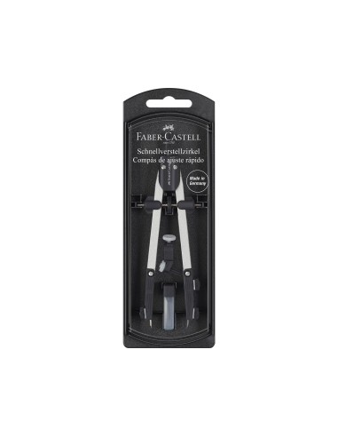 COMPAS FABER CASTELL ESCOLAR DE AJUSTE RAPIDO CON ADAPTADOR UNIVERSAL