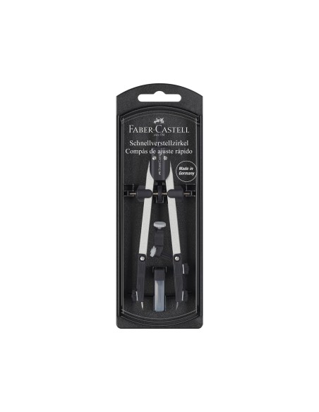 COMPAS FABER CASTELL ESCOLAR DE AJUSTE RAPIDO CON ADAPTADOR UNIVERSAL