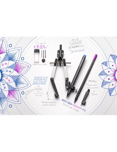 COMPAS FABER CASTELL ESCOLAR DE AJUSTE RAPIDO CON ADAPTADOR UNIVERSAL