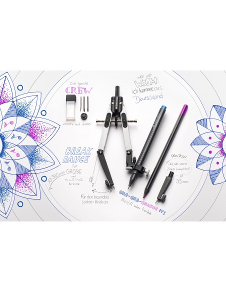 COMPAS FABER CASTELL ESCOLAR DE AJUSTE RAPIDO CON ADAPTADOR UNIVERSAL