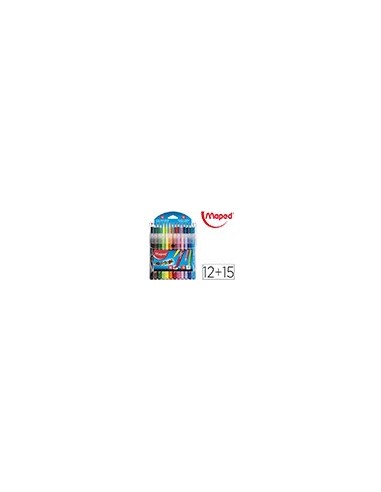 PACK COMBO MAPED PEPS 12 ROTULADORES+15 LAPICES COL.