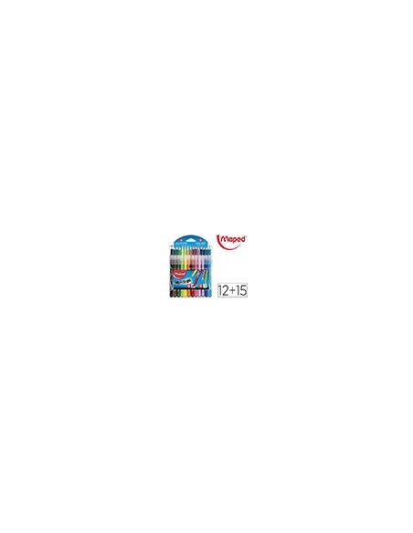 PACK COMBO MAPED PEPS 12 ROTULADORES+15 LAPICES COL.