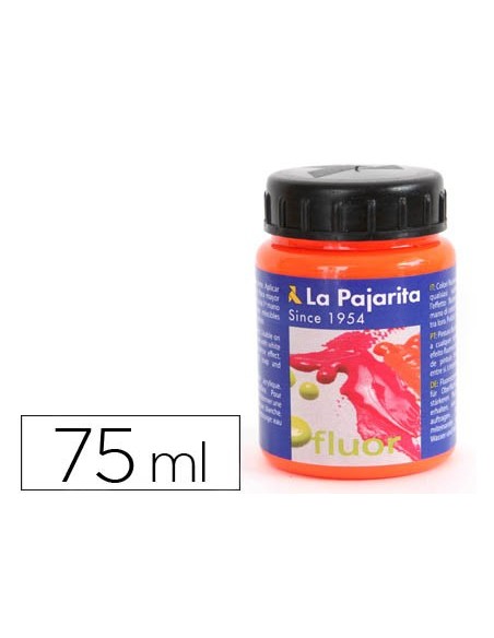 PINTURA LATEX LA PAJARITA F-02 NARANJA FLUORESCENTE 75ML