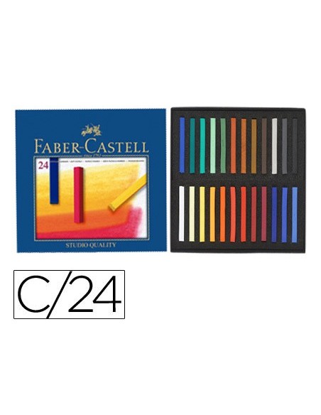 TIZA PASTEL FABER CASTELL ESTUCHE CARTON 24 UNIDADES COL.ES SURTIDOS