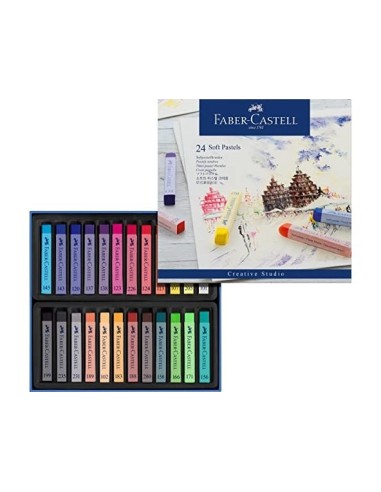 TIZA PASTEL FABER CASTELL ESTUCHE CARTON 24 UNIDADES COL.ES SURTIDOS