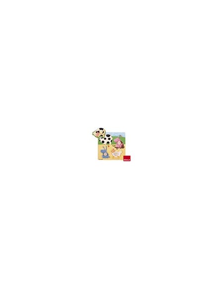 PUZZLE GOULA MADERA 4 PIEZAS ANIMALES GRANJA COLOR 53069