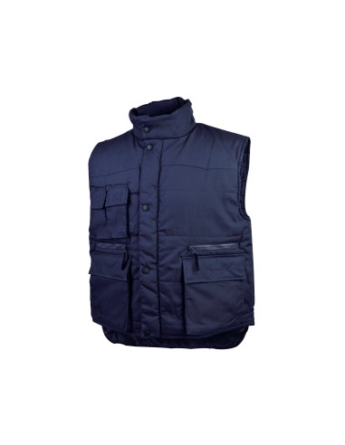 CHALECO DELTAPLUS CINTURA ELASTICA PROTEGE RIÑONES COL.AZ.T. S