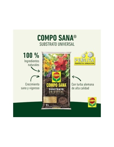 TIERRA COMPO PARA PLANTAS DE INTERIOR Y EXTERIOR 5 LITROS