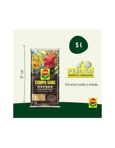 TIERRA COMPO PARA PLANTAS DE INTERIOR Y EXTERIOR 5 LITROS