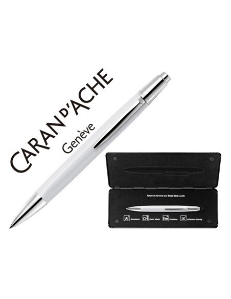 BOLIGRAFO CARAN DACHE ALCHEMIX CUERPO LACA BL. CROMADOS BRILLO P.MED