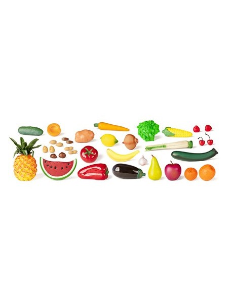 JUEGO MINILAND FRUTAS HORTALIZAS FRUTOS SECOS 36 PIEZAS