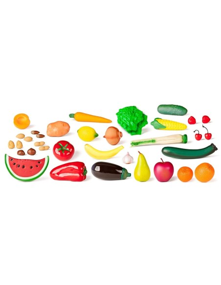 JUEGO MINILAND FRUTAS HORTALIZAS FRUTOS SECOS 36 PIEZAS