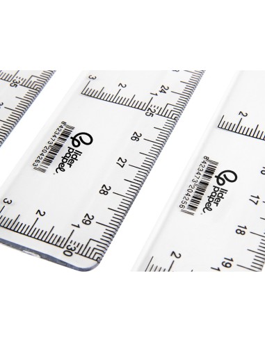 REGLA 30 CM PLASTICO CRISTAL