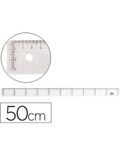 REGLA 50 CM PLASTICO CRISTAL