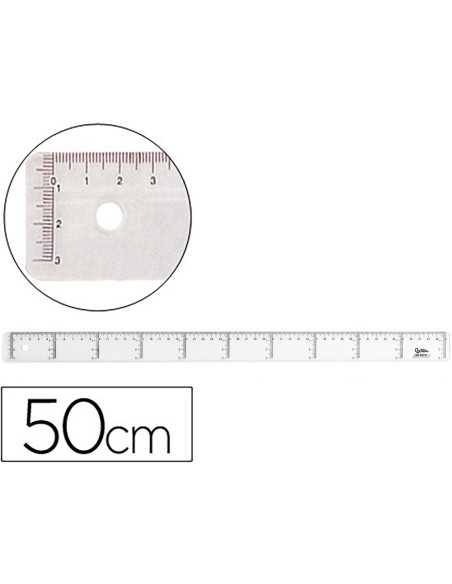 REGLA 50 CM PLASTICO CRISTAL