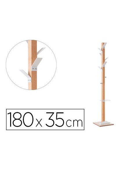 PERCHERO MADERA PAPERFLOW HAYA 8 COLGADORES PARAGUERO BL.ALTURA 180CM