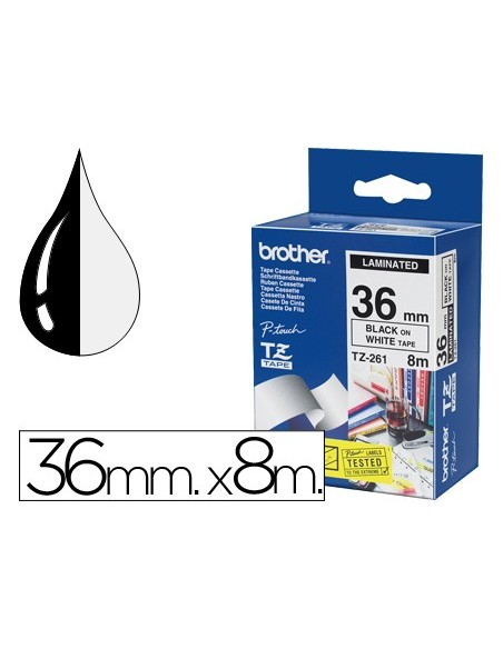TZ-261 CINTA BROTHER BL./NG. 36MMX8MT.
