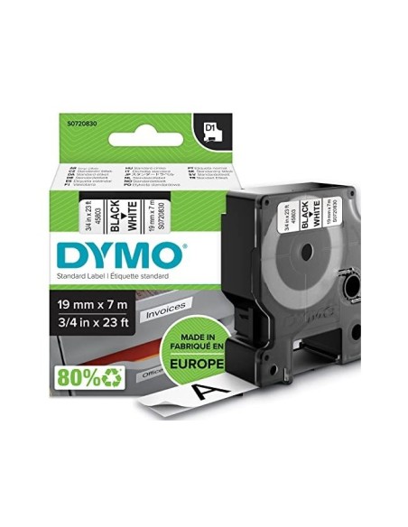 CINTA DYMO 45803 19MMX7MT NG./BL. D1