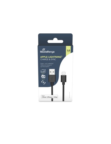 CABLE USB 2.0A APPLE LIGHTNING MEDIARANGE USB 2.0 1MT.NG.