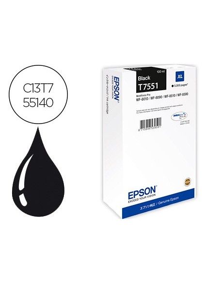 C13T755140 CARTUCHO EPSON WF-8010/WF-8090 NG 5000 PG.
