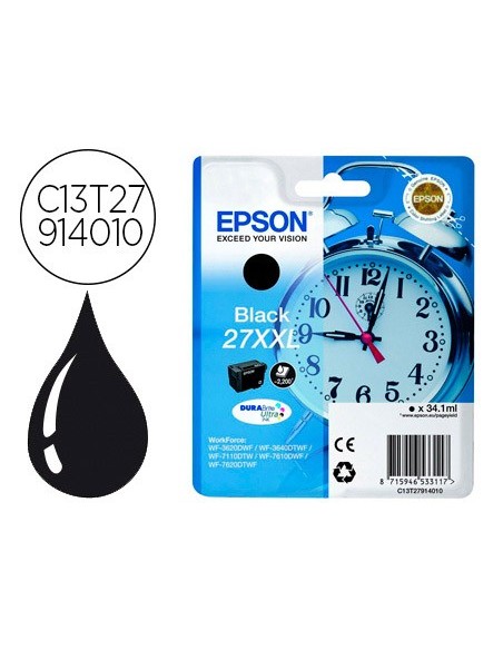 C13T27914012 CARTUCHO EPSON WF-3620/3640 27XXL NG. 2200 PG.