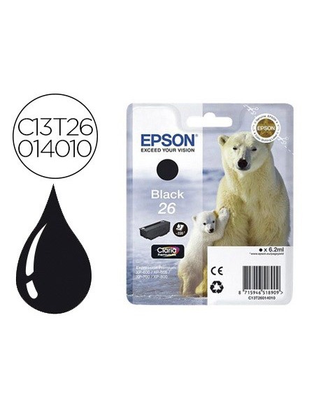C13T26014012 CARTUCHO EPSON XP600/800 T2601 NG. 220 PG.