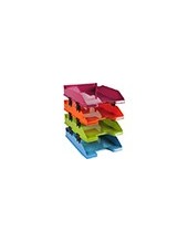 BANDEJA SOBREMESA EXACOMPTA ARLEQUIN SET 4 UD.SURT.346X254X243 MM 2