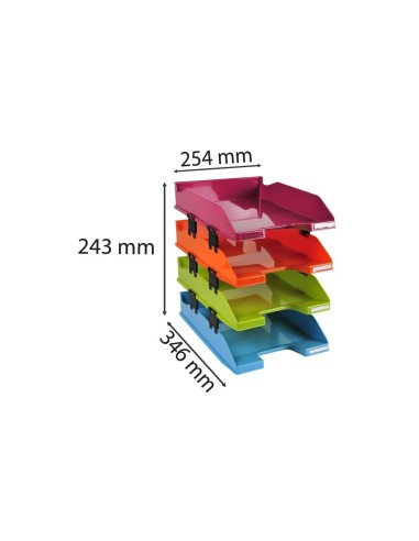 BANDEJA SOBREMESA EXACOMPTA ARLEQUIN SET 4 UD.SURT.346X254X243 MM