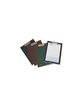 PORTANOTAS PARDO CARTON FORRADO PVC FOLIO CON PINZA METALICA AZUL 2
